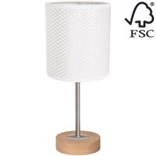 Bordlampe BENITA 1xE27/60W/230V 30 cm hvid/eg – FSC certificeret