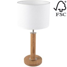 Bordlampe BENITA 1xE27/60W/230V 48 cm hvid/eg – FSC certificeret