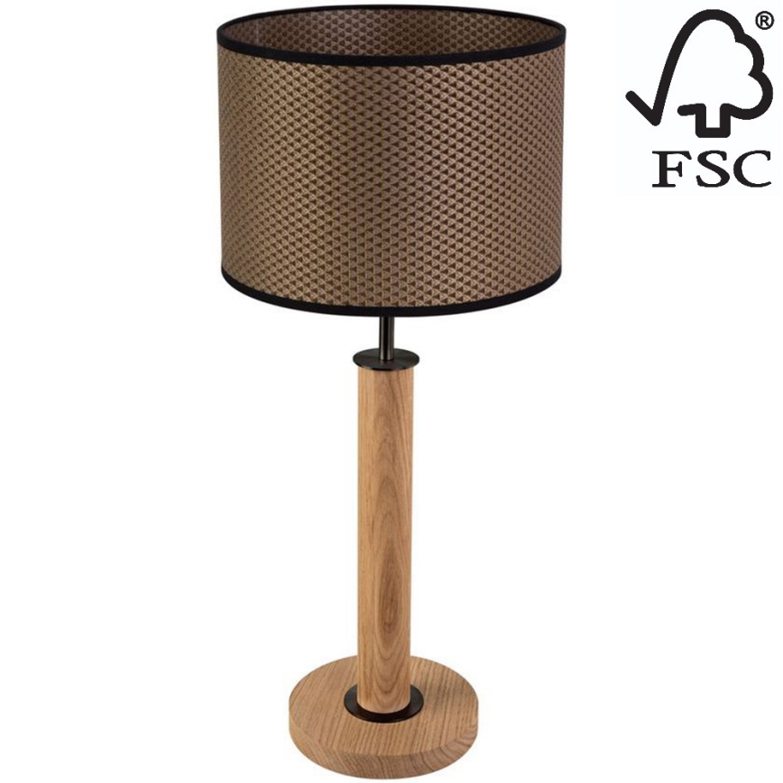 Bordlampe BENITA 1xE27/60W/230V 61 cm brun/eg – FSC certificeret