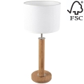 Bordlampe BENITA 1xE27/60W/230V 61 cm hvid/eg – FSC certificeret