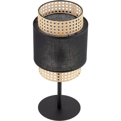 Bordlampe BOHO 1xE27/15W/230V sort/rattan