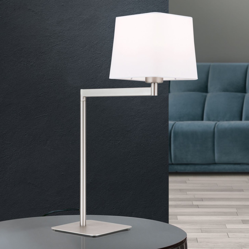 Bordlampe CARLTON 1xE27/40W/230V hvid/mat krom