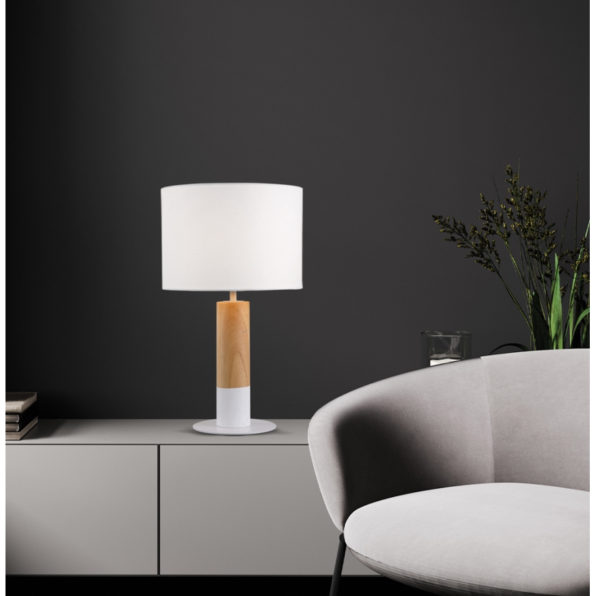 Bordlampe CARROL 1xE27/40W/230V hvid/brun