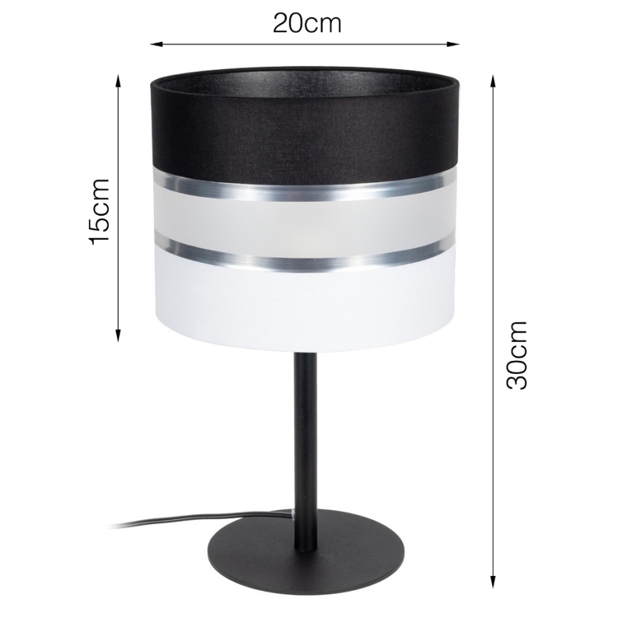 Bordlampe CORAL 1xE27/60W/230V sort/hvid