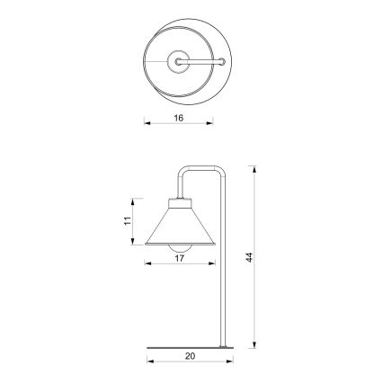 Bordlampe DEMET 1xE27/15W/230V sort/guldfarvet