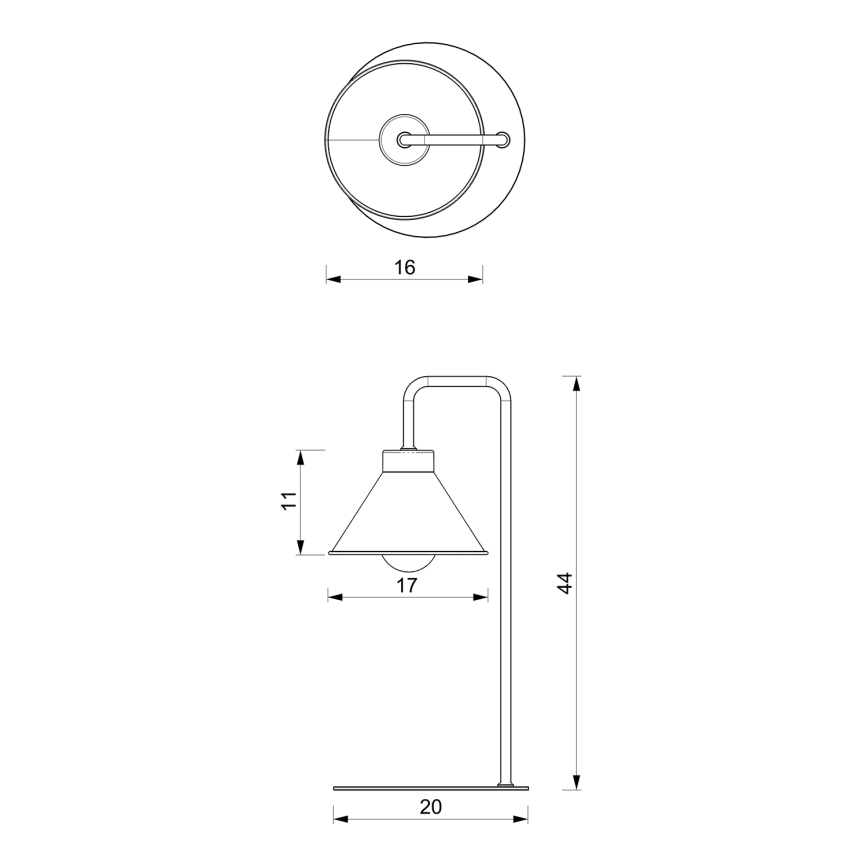 Bordlampe DEMET 1xE27/15W/230V sort/guldfarvet