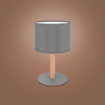 Bordlampe DEVA 1xE27/15W/230V grå/træ
