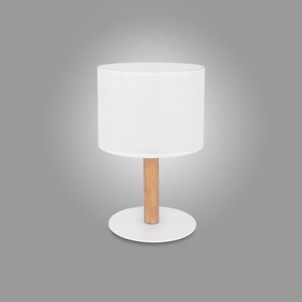 Bordlampe DEVA 1xE27/60W/230V hvid/træ