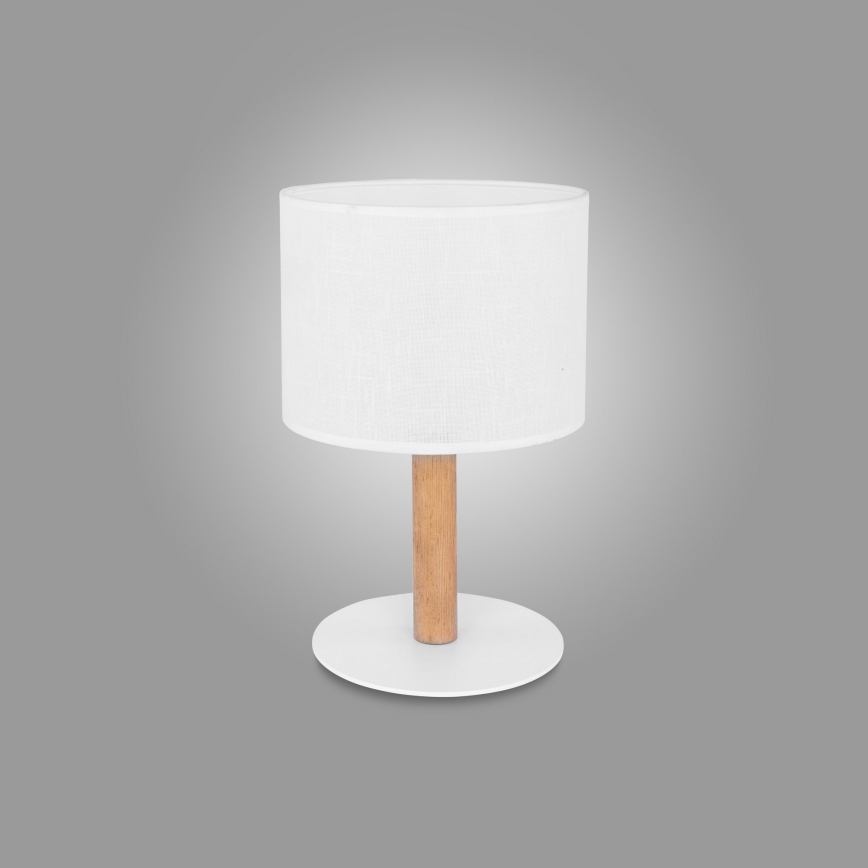 Bordlampe DEVA 1xE27/60W/230V hvid/træ