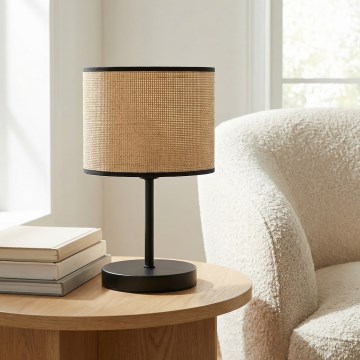 Bordlampe ECO 1xE27/15W/230V beige/rattan