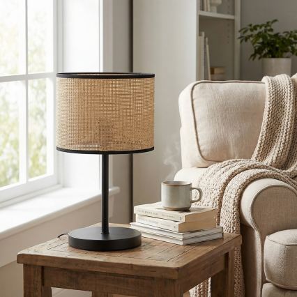 Bordlampe ECO 1xE27/15W/230V beige/rattan