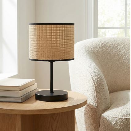 Bordlampe ECO 1xE27/15W/230V beige/rattan