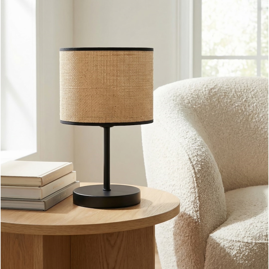 Bordlampe ECO 1xE27/15W/230V beige/rattan
