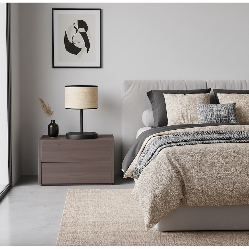 Bordlampe ECO 1xE27/15W/230V beige/rattan