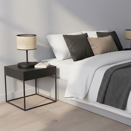 Bordlampe ECO 1xE27/15W/230V beige/rattan