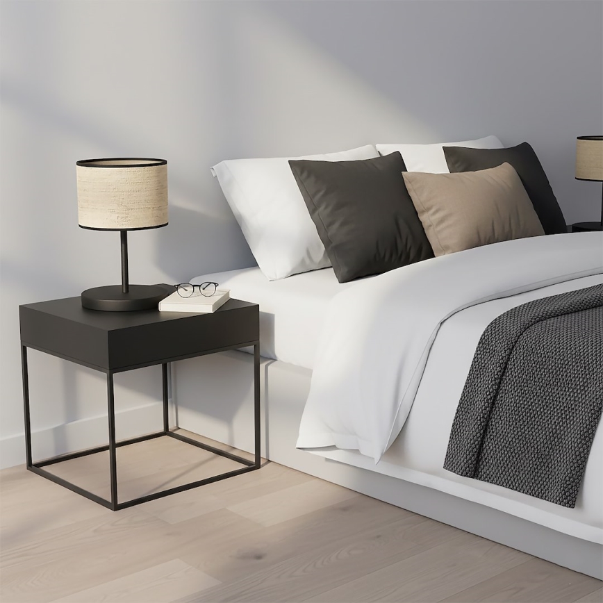 Bordlampe ECO 1xE27/15W/230V beige/rattan