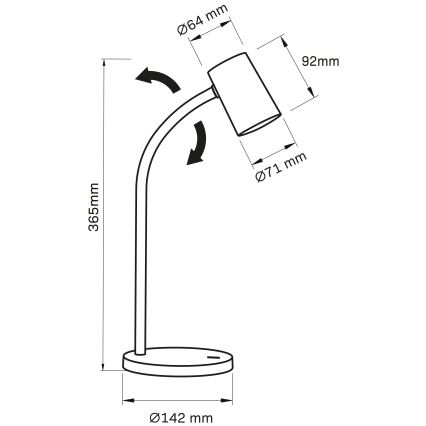 Bordlampe FELIX 1xGU10/9W/230V sort