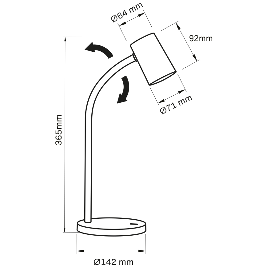 Bordlampe FELIX 1xGU10/9W/230V sort