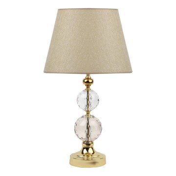 Bordlampe GOLD CRYSTAL 1xE27/40W/230V beige/guldfarvet