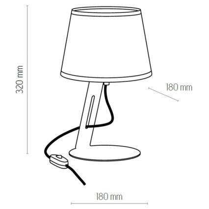 Bordlampe GRACIA 1xE27/60W/230V hvid