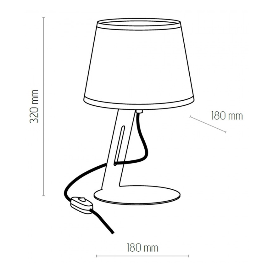 Bordlampe GRACIA 1xE27/60W/230V hvid