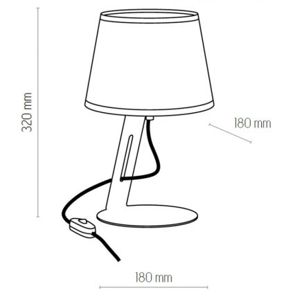 Bordlampe GRACIA 1xE27/60W/230V sort