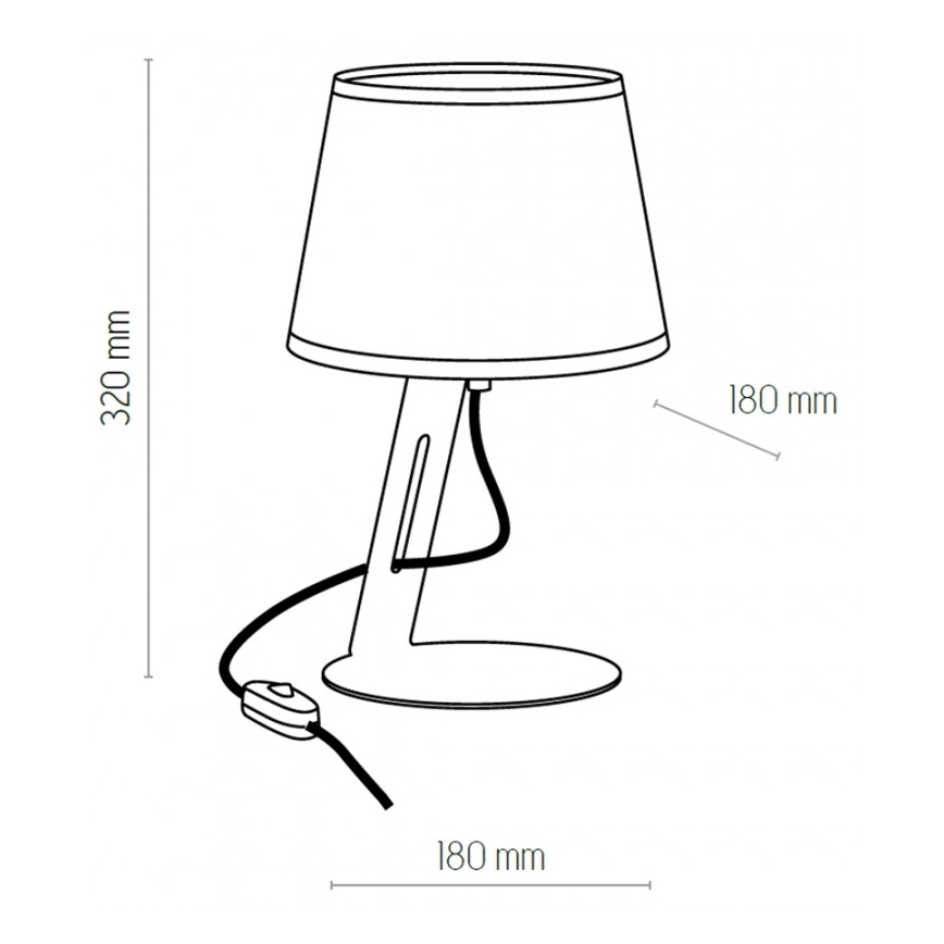 Bordlampe GRACIA 1xE27/60W/230V sort