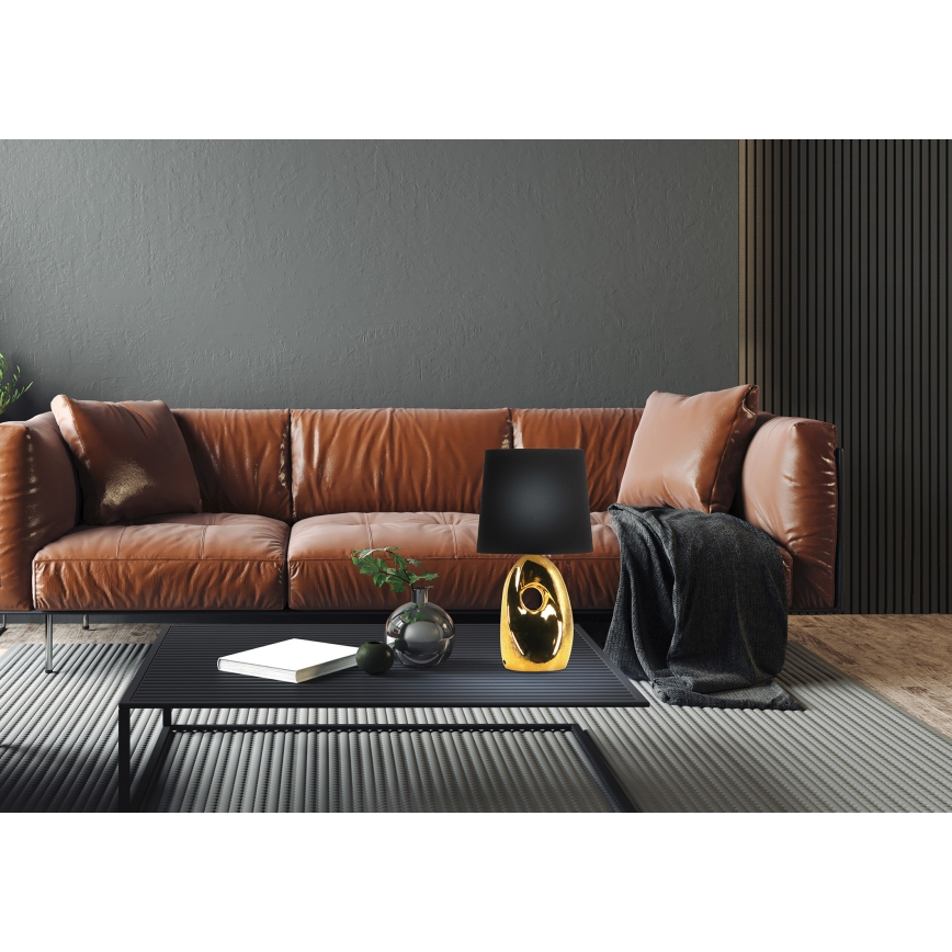Bordlampe HIERRO 1xE27/60W/230V sort/gylden