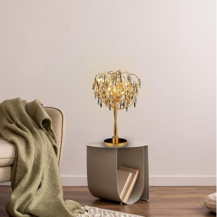 Bordlampe i krystal 5xG9/40W/230V guldfarvet