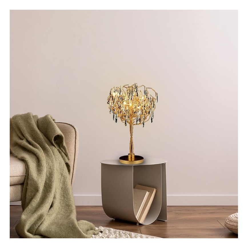 Bordlampe i krystal 5xG9/40W/230V guldfarvet