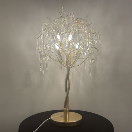 Bordlampe i krystal 5xG9/40W/230V guldfarvet