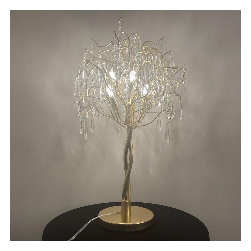 Bordlampe i krystal 5xG9/40W/230V guldfarvet