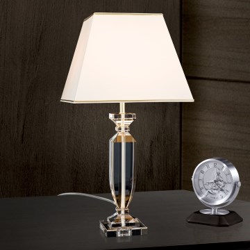 Bordlampe i krystal POKAL 1xE27/60W/230V cremefarvet/transparent