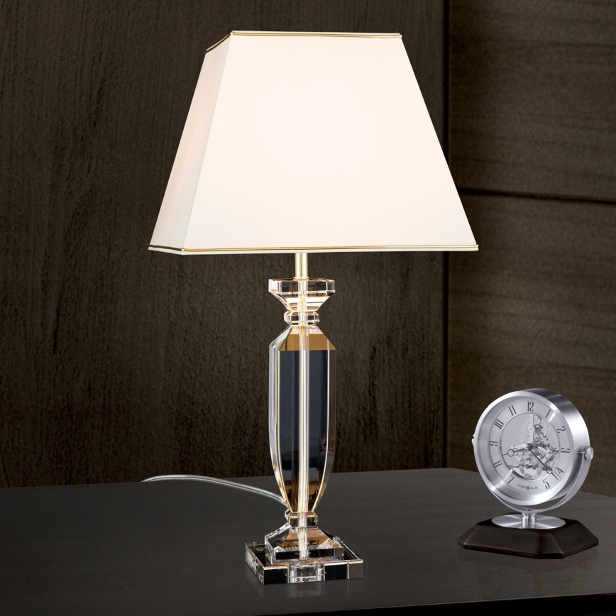 Bordlampe i krystal POKAL 1xE27/60W/230V cremefarvet/transparent
