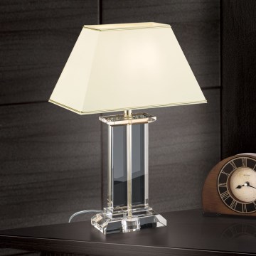 Bordlampe i krystal VERONIQUE 1xE27/60W/230V cremefarvet/guldfarvet