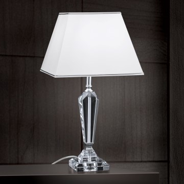 Bordlampe i krystal VERONIQUE 1xE27/60W/230V hvid/krom