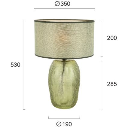 Bordlampe JENIFER 1xE27/40W/230V grøn