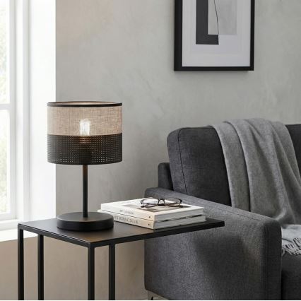 Bordlampe KARBON 1xE27/15W/230V sort/grå