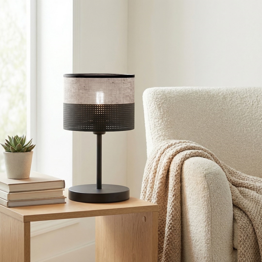 Bordlampe KARBON 1xE27/15W/230V sort/grå
