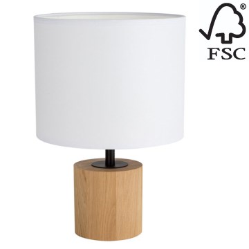 Bordlampe KRETA 1xE27/25W/230V fyrretræ/hvid - FSC-certificeret