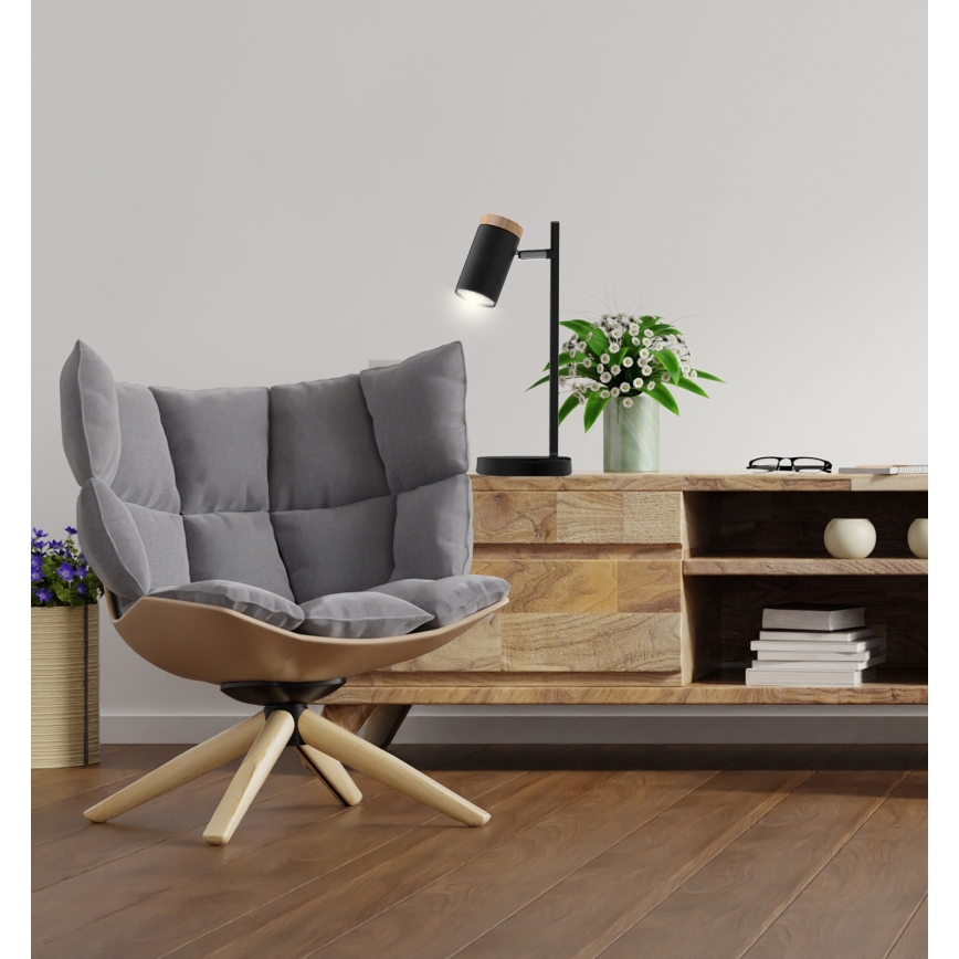 Bordlampe LAGOS 1xGU10/15W/230V sort/brun