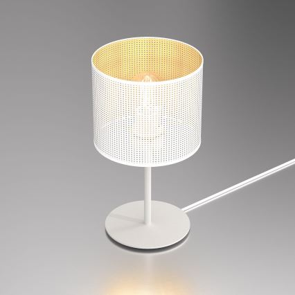 Bordlampe LOFT SHADE 1xE27/60W/230V diameter 18 cm hvid/gylden