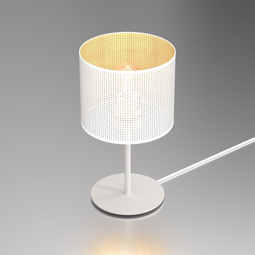 Bordlampe LOFT SHADE 1xE27/60W/230V diameter 18 cm hvid/gylden