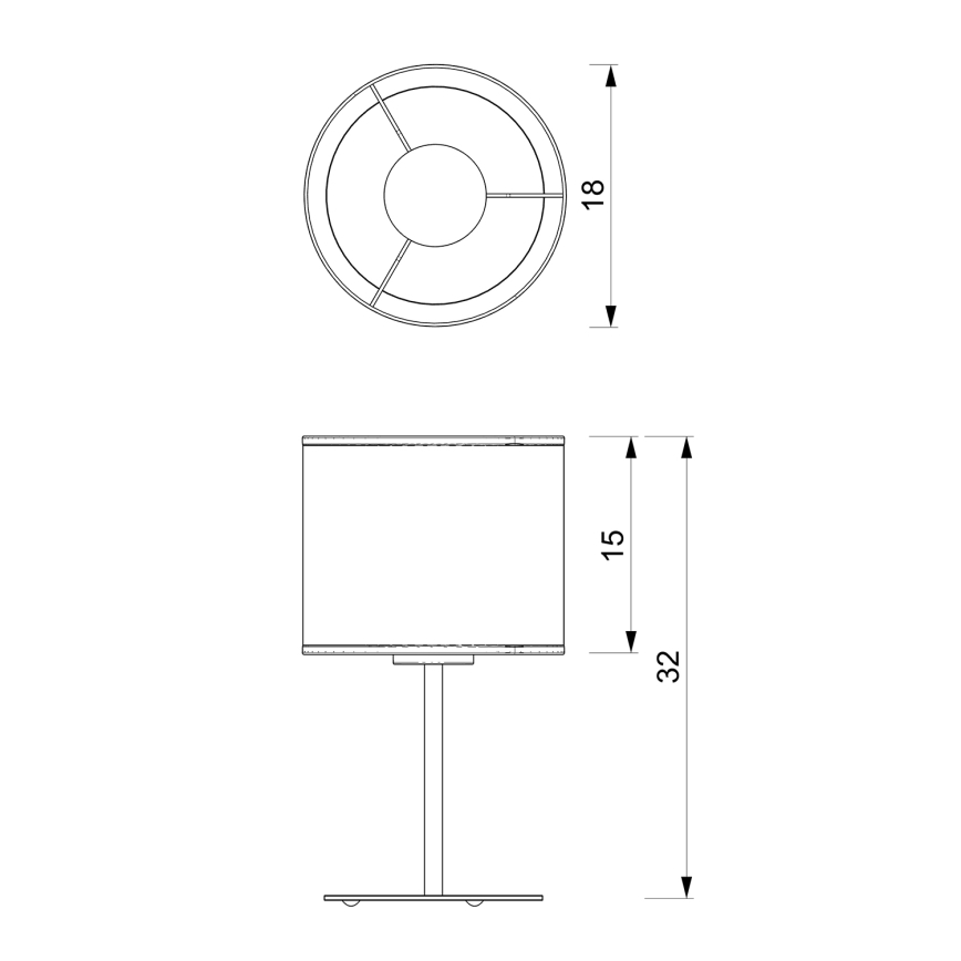 Bordlampe LOFT SHADE 1xE27/60W/230V diameter 18 cm hvid/gylden