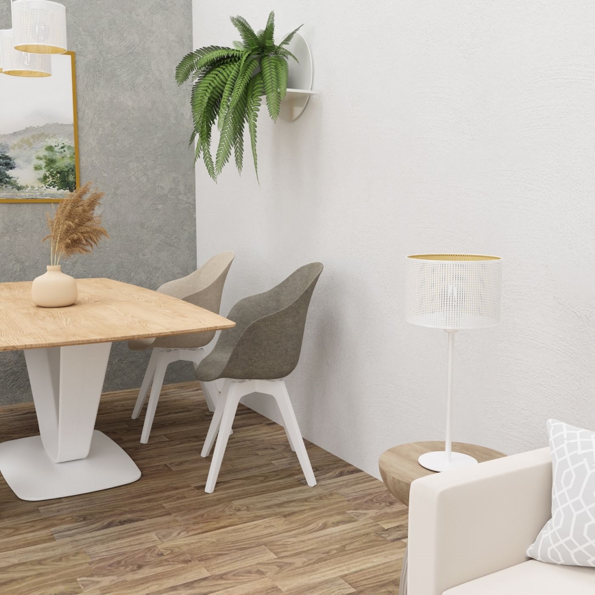 Bordlampe LOFT SHADE 1xE27/60W/230V diameter 25 cm hvid/gylden