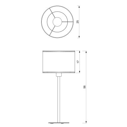 Bordlampe LOFT SHADE 1xE27/60W/230V diameter 25 cm hvid/gylden