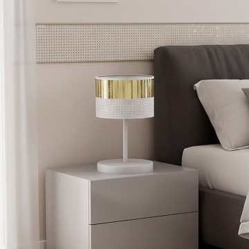 Bordlampe LUX 1xE27/15W/230V hvid/guld