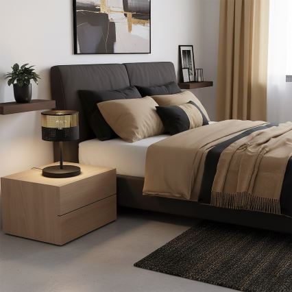 Bordlampe LUX 1xE27/15W/230V sort/guld