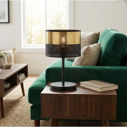 Bordlampe LUX 1xE27/15W/230V sort/guld