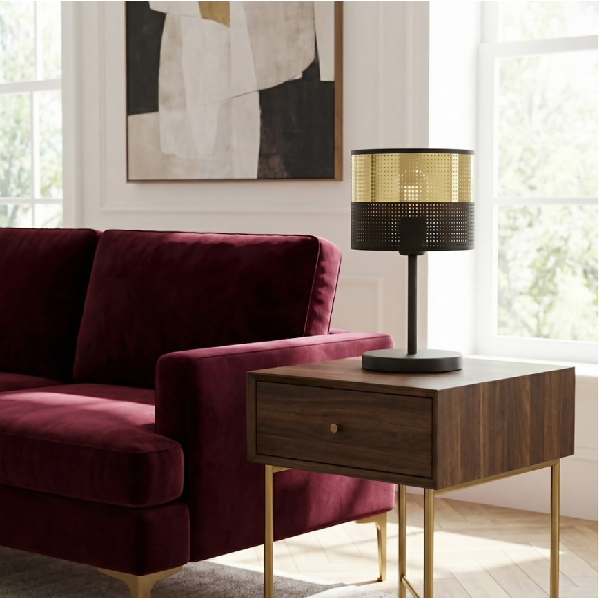 Bordlampe LUX 1xE27/15W/230V sort/guld